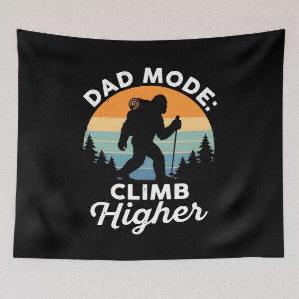 Item preview, Dad Mode Climb Higher Sunset Hiking Design designed and sold by LuloCreative.