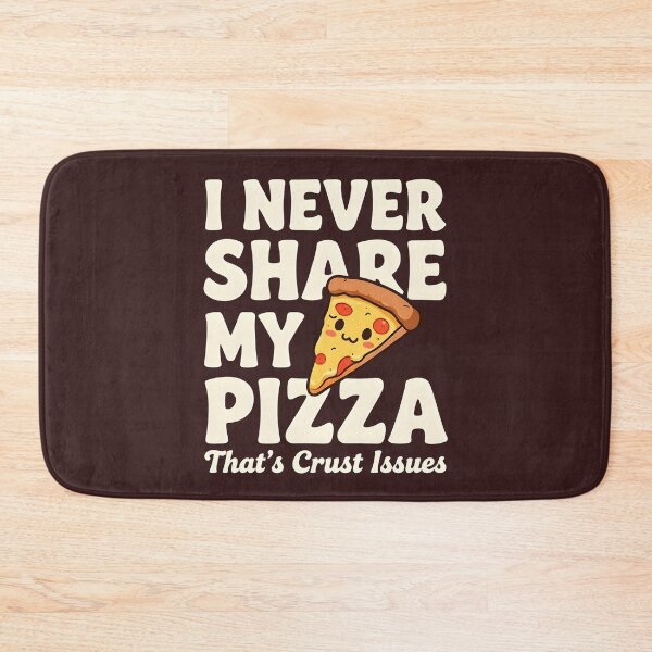 Item preview, kawaii pizza illustration with funny saying i never share my pizza designed and sold by LuloCreative.