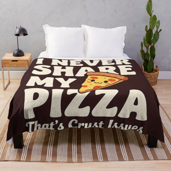 Item preview, kawaii pizza illustration with funny saying i never share my pizza designed and sold by LuloCreative.