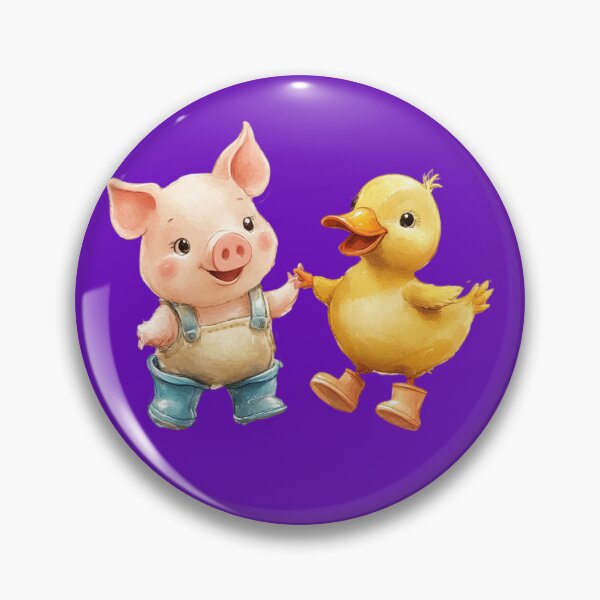 Item preview, Cute Piglet and Duckling in Rain Boots Aesthetic Cottagecore designed and sold by NotasCreativa.