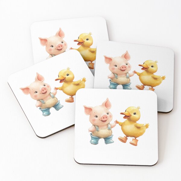 Item preview, Cute Piglet and Duckling in Rain Boots Aesthetic Cottagecore designed and sold by NotasCreativa.