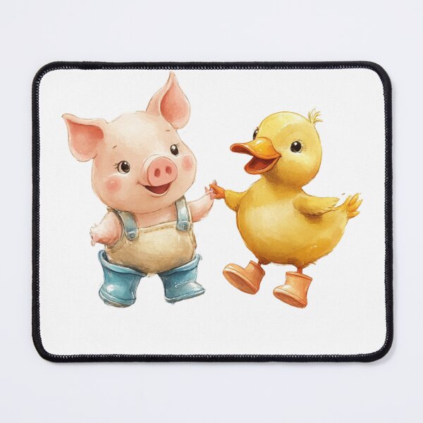 Item preview, Cute Piglet and Duckling in Rain Boots Aesthetic Cottagecore designed and sold by NotasCreativa.