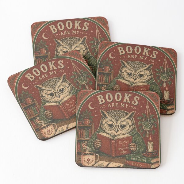 Item preview, Dark Academia Owl Reading Books designed and sold by AtlantiqArt.
