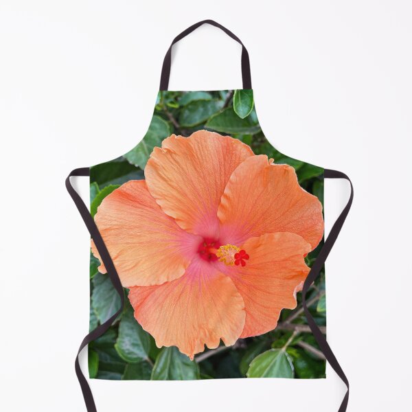 Item preview, Peach Hibiscus Flower with Vibrant Pink Centre Tropical Floral Photography designed and sold by Be Captured by Brittany Emma.
