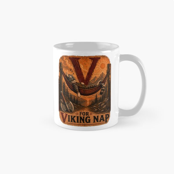 Item preview, V For Viking Nap Sleeping Cat Viking Humor Design designed and sold by Claws & Chaos.