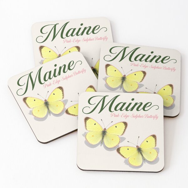 Item preview, Maine Pink-Edged Sulphur Butterfly – State Butterfly Art Print designed and sold by The-Drip-Studio.