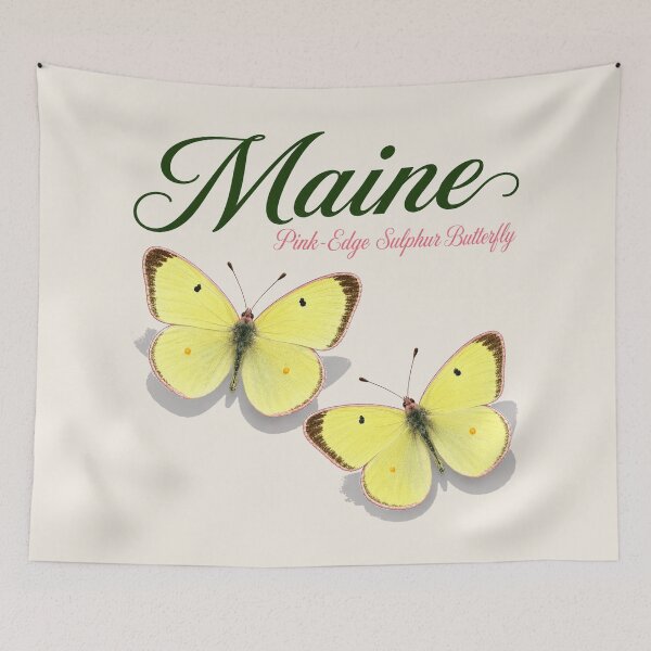 Item preview, Maine Pink-Edged Sulphur Butterfly – State Butterfly Art Print designed and sold by The-Drip-Studio.