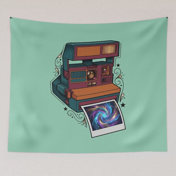 Item preview, Vintage Camera Cosmic Galaxy Photo Neo Traditional Tattoo designed and sold by RetroRewind Studio.