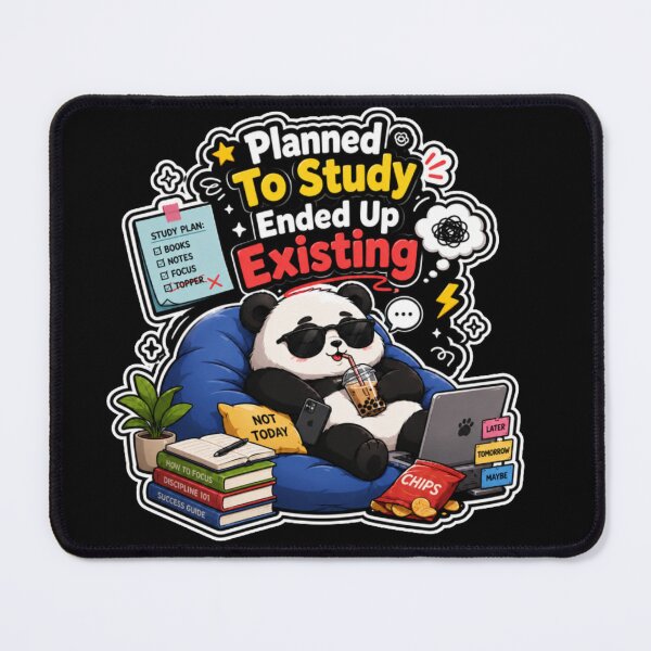 Item preview, Planned To Study, Chose Survival Instead Panda Sticker  designed and sold by PixoNest.