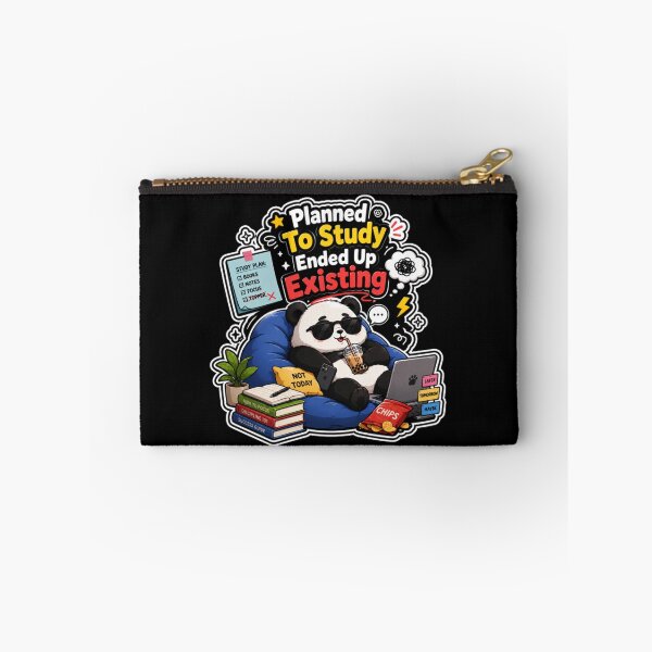 Item preview, Planned To Study, Chose Survival Instead Panda Sticker  designed and sold by PixoNest.