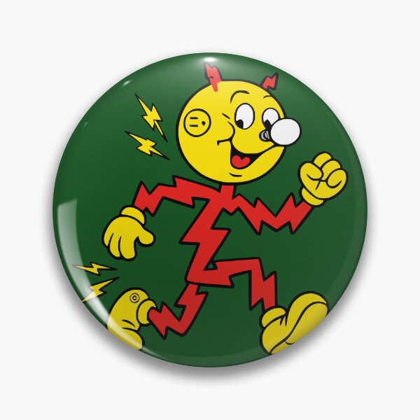 Item preview, Reddy Kilowatt Inspired Retro Electric Mascot Sticker | Vintage Electrician Decal | Utility Worker Gift | High Voltage Retro Cartoon designed and sold by VectorJoy.