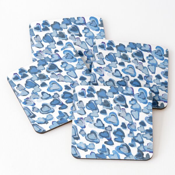 Item preview, Flock of Blue Hearts designed and sold by marigold corner design.