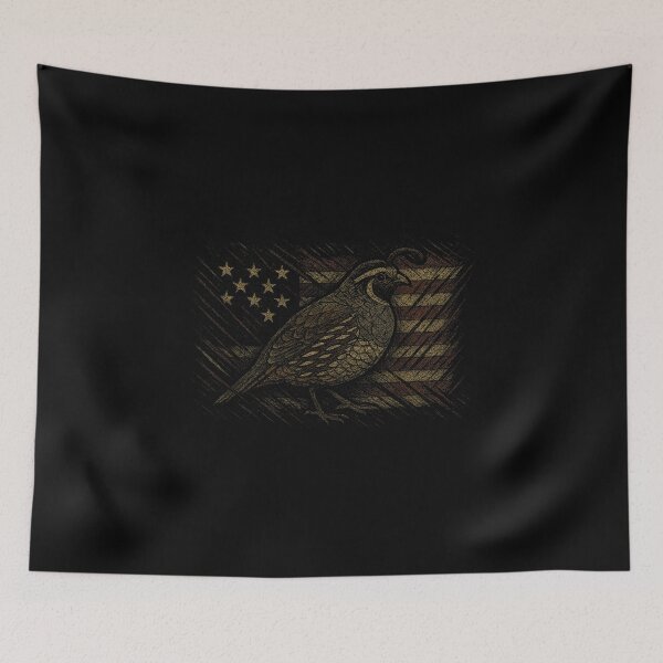 Item preview, California Quail American Flag designed and sold by goombi-creative.