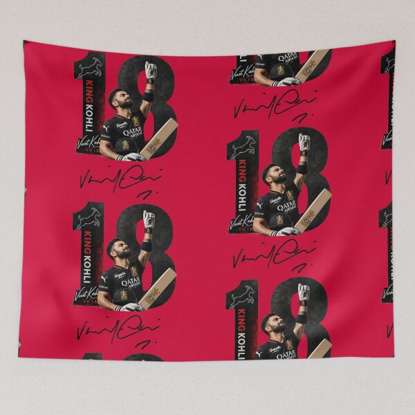 Item preview, Virat Kohli 18 Rroyal Challengers Bengaluru (RCB) new fan art designed and sold by Crick-Art.