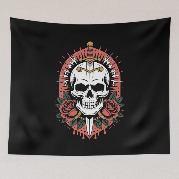 Item preview, Gothic Skull and Rose Dagger Design Skull Lover Gift designed and sold by Say It With Ink.