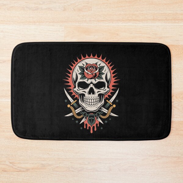Item preview, Skull With Rose Crossed Daggers Traditional Tattoo Style designed and sold by Say It With Ink.