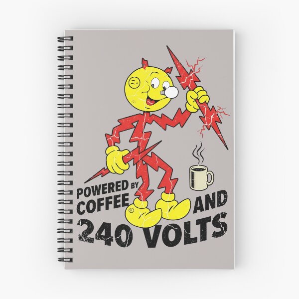 Item preview, Reddy Kilowatt Powered By Coffee And 240 Volts | Vintage Electrician Decal | Utility Worker Gift | High Voltage Retro Cartoon designed and sold by VectorJoy.