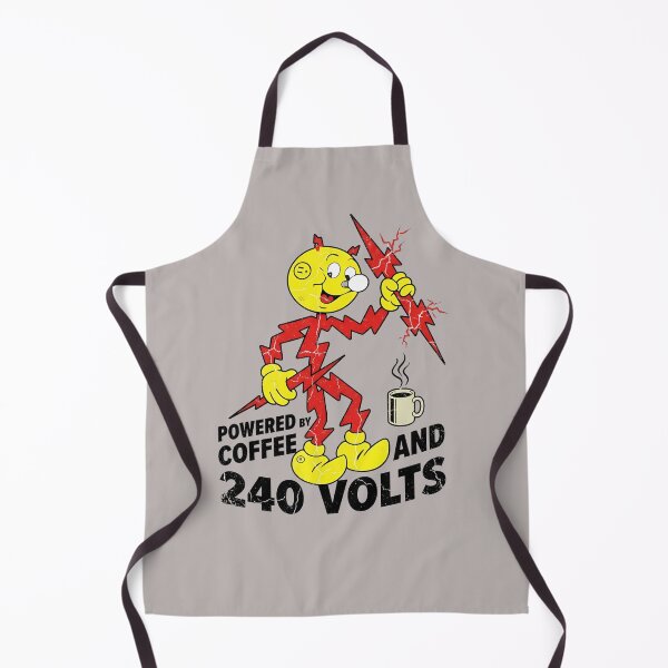 Item preview, Reddy Kilowatt Powered By Coffee And 240 Volts | Vintage Electrician Decal | Utility Worker Gift | High Voltage Retro Cartoon designed and sold by VectorJoy.