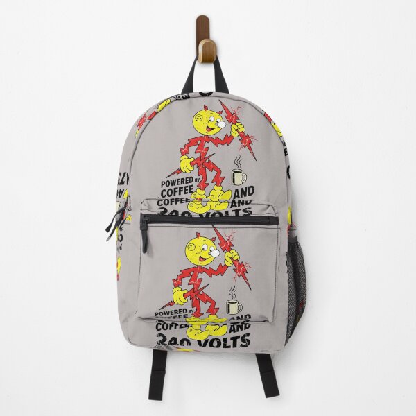 Item preview, Reddy Kilowatt Powered By Coffee And 240 Volts | Vintage Electrician Decal | Utility Worker Gift | High Voltage Retro Cartoon designed and sold by VectorJoy.