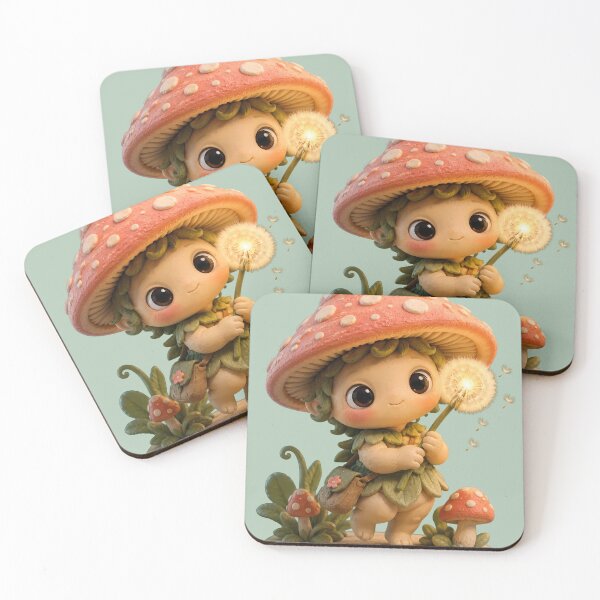 Item preview, Cute Mushroom Elf Fairy Glowing Dandelion designed and sold by ArtdesignsA.