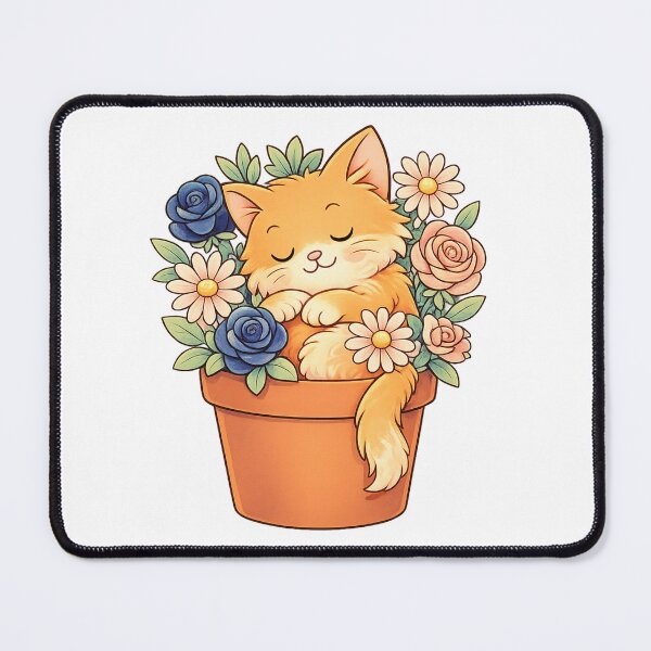 Item preview, Cat Floral Tee — Cute Flower Cat Illustration designed and sold by SoftSproutstu.