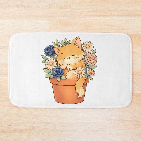 Item preview, Cat Floral Tee — Cute Flower Cat Illustration designed and sold by SoftSproutstu.