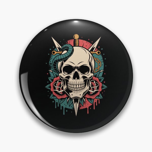 Item preview, Ram Horn Skull Dagger Grunge Gothic Skull Art Gift designed and sold by Say It With Ink.