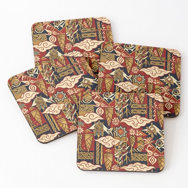 Item preview, Vintage Red & Gold Boho Tribal Pattern designed and sold by crackerflake.
