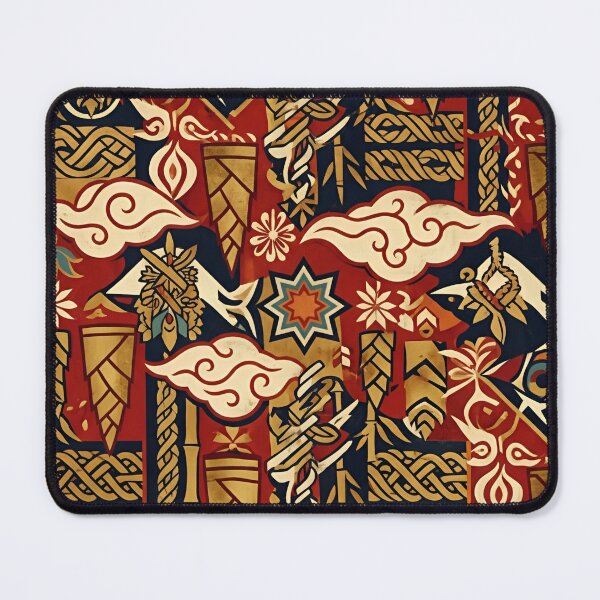 Item preview, Vintage Red & Gold Boho Tribal Pattern designed and sold by crackerflake.