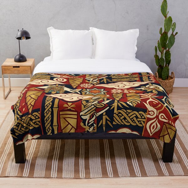 Item preview, Vintage Red & Gold Boho Tribal Pattern designed and sold by crackerflake.