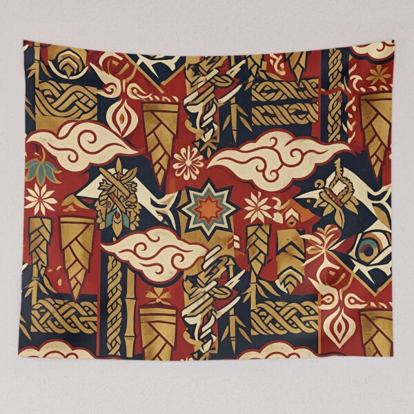 Item preview, Vintage Red & Gold Boho Tribal Pattern designed and sold by crackerflake.
