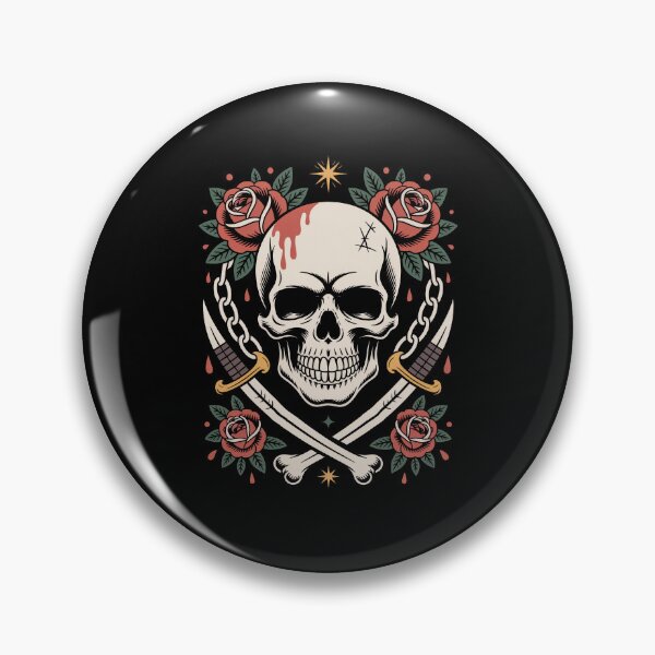 Item preview, Skull and Crossbones Roses Pirate Style Skull Lover Gift designed and sold by Say It With Ink.