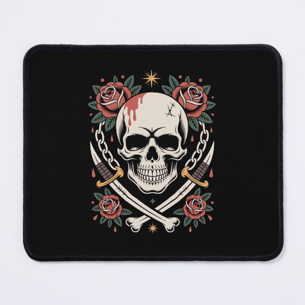 Item preview, Skull and Crossbones Roses Pirate Style Skull Lover Gift designed and sold by Say It With Ink.