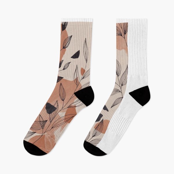 Artikelvorschau, Abstract Botanical Line Art Pattern | Terracotta Neutral Leaves | Modern Nature Design entworfen und verkauft von GalleryPeak.