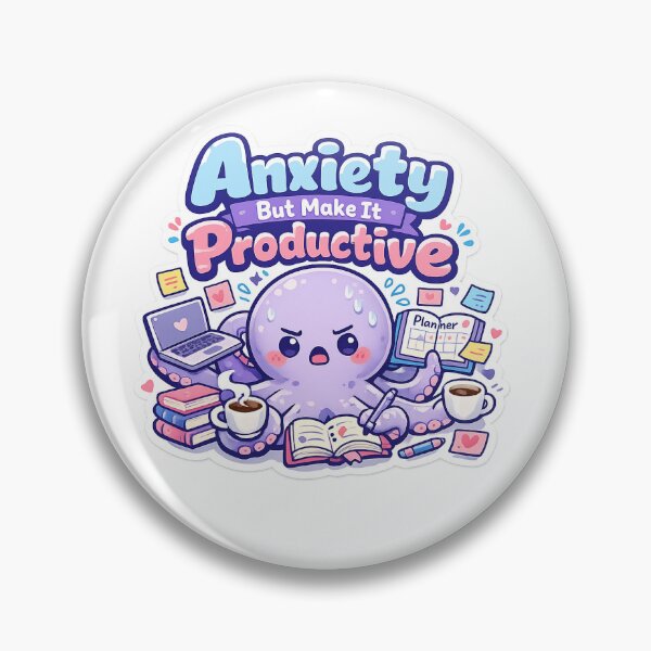 Item preview, Busy Octopus Sticker Kawaii Productivity Meme Aesthetic for Students & Overthinkers designed and sold by CutePrintCorner.