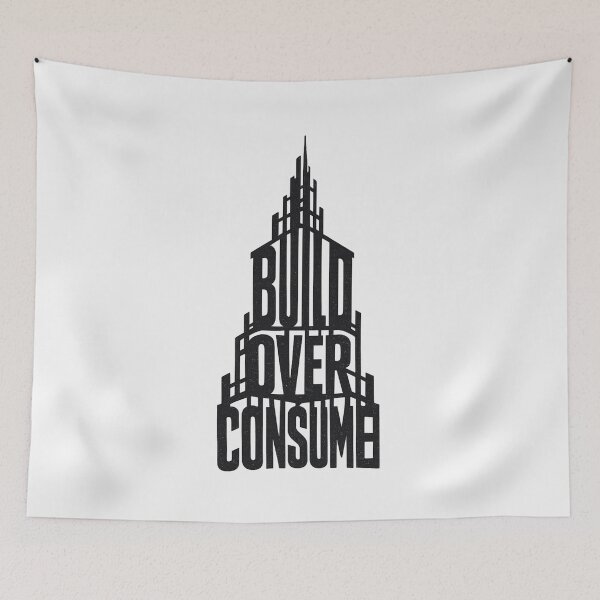 Item preview, Build Over Consume Architectural Graphic Tee designed and sold by PhylonBoxx.