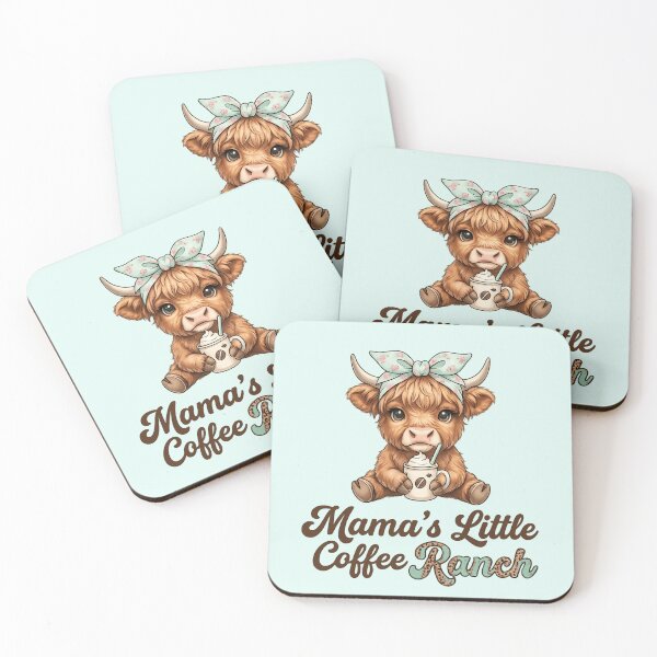 Item preview, Mama's Little Coffee Ranch Cute Kawaii Cow Coffee Lover Retro designed and sold by LuloCreative.