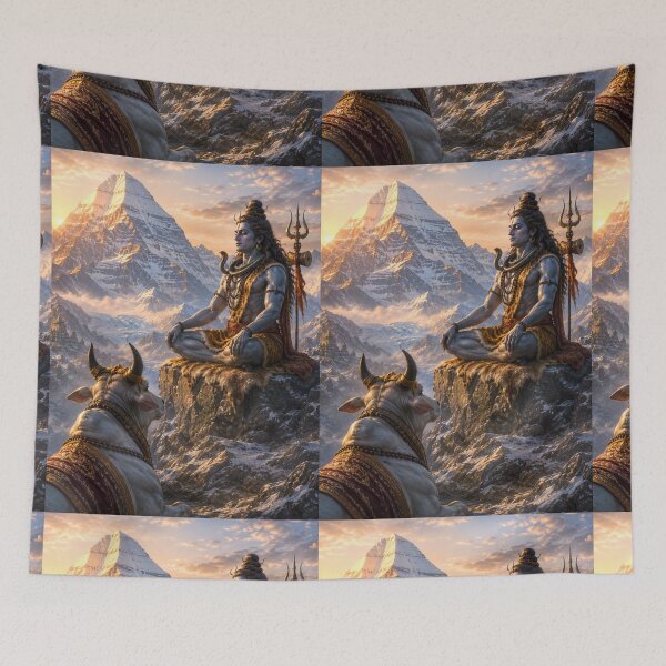 Item preview, Mahasivaratri Nandi Gazing Upon Lord Shiva | Kailash Devotional Art designed and sold by Homyar.