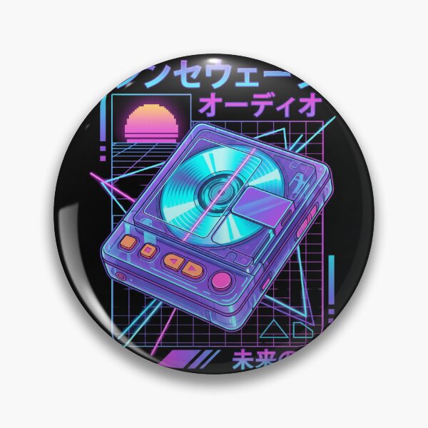 Item preview, Retro Minidisc Player Synthwave Cyberpunk Audiophile designed and sold by RetroRewind Studio.