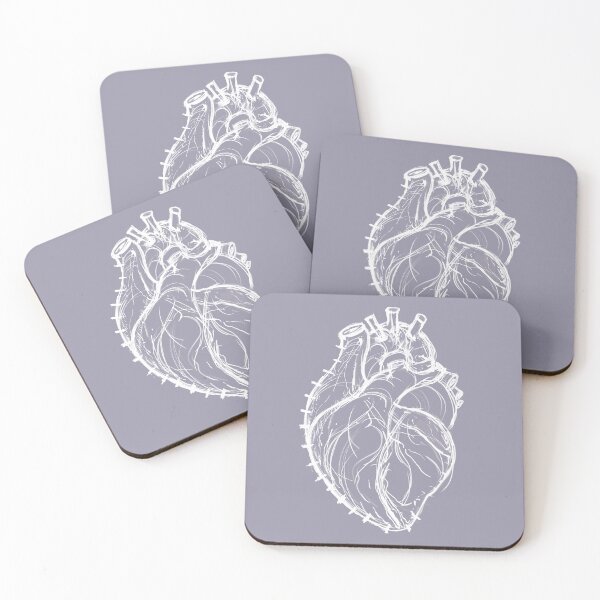 Item preview, Stiched Together | Gothic Ink White Anatomical Heart Sketch designed and sold by Combat the Apathy.