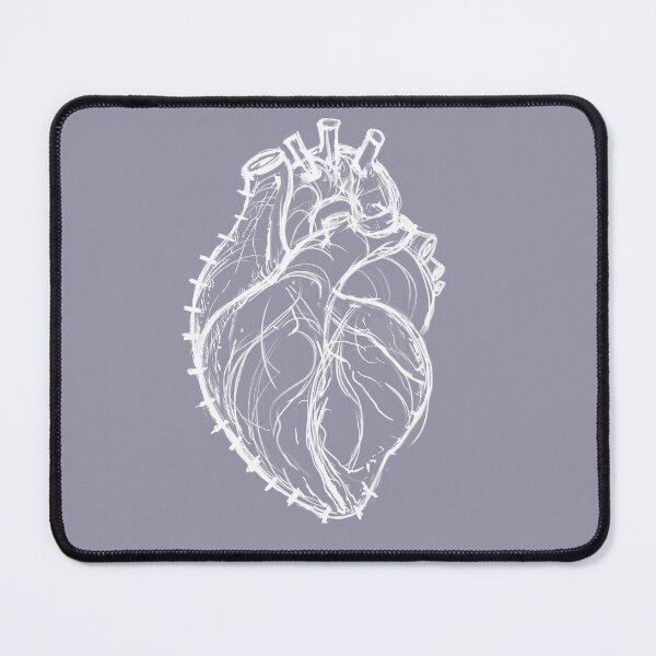 Item preview, Stiched Together | Gothic Ink White Anatomical Heart Sketch designed and sold by Combat the Apathy.