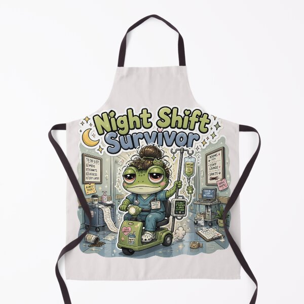 Item preview, Night Shift Survivor Frog Nurse Sticker | Cute Burnout Nurse Aesthetic designed and sold by VectorJoy.