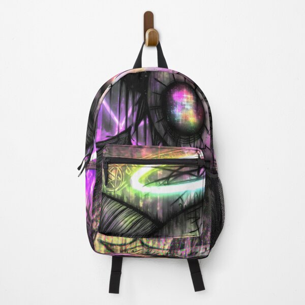 Item preview, Stitched Demon Cat with Glowing Halo Dark Witchy Neon Art designed and sold by DonaldWaltersxx.