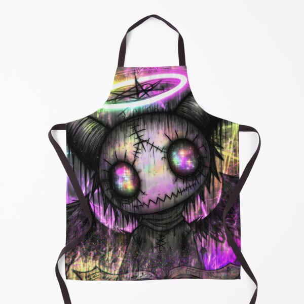 Item preview, Stitched Demon Cat with Glowing Halo Dark Witchy Neon Art designed and sold by DonaldWaltersxx.