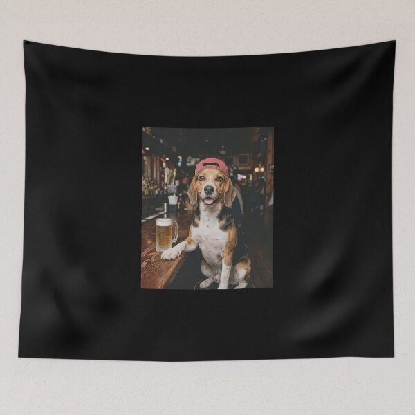 Item preview, Beagle Drinking Beer designed and sold by VortexdagoArt.
