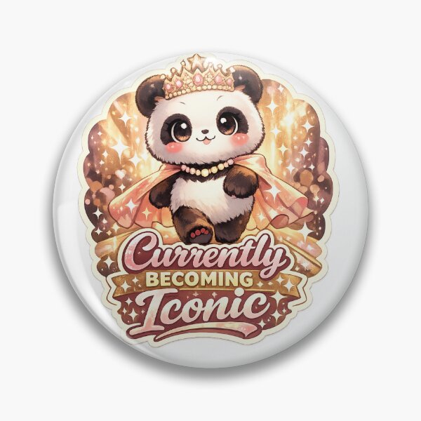 Item preview, Crowned Panda Sticker Kawaii Main Character Aesthetic for Gen Z & Confidence Vibes designed and sold by CutePrintCorner.