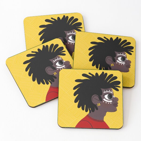 Item preview, African: Tribal Face Paint Coaster designed and sold by afro-thng.