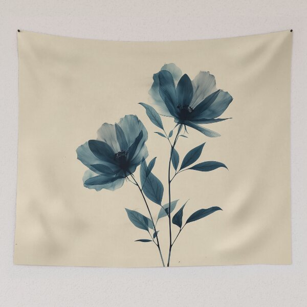 Item preview, Elegant Indigo X-Ray Botanical Floral Art designed and sold by colorful-white.