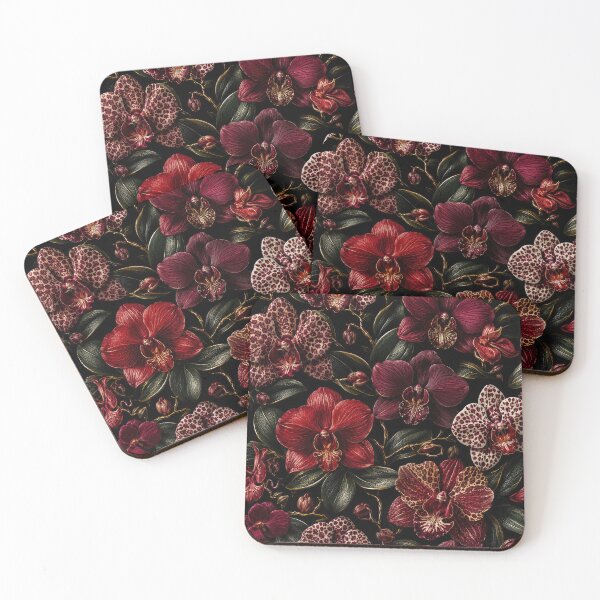 Item preview, Burgundy Orchid Dark Floral Pattern designed and sold by scicilysimonee.