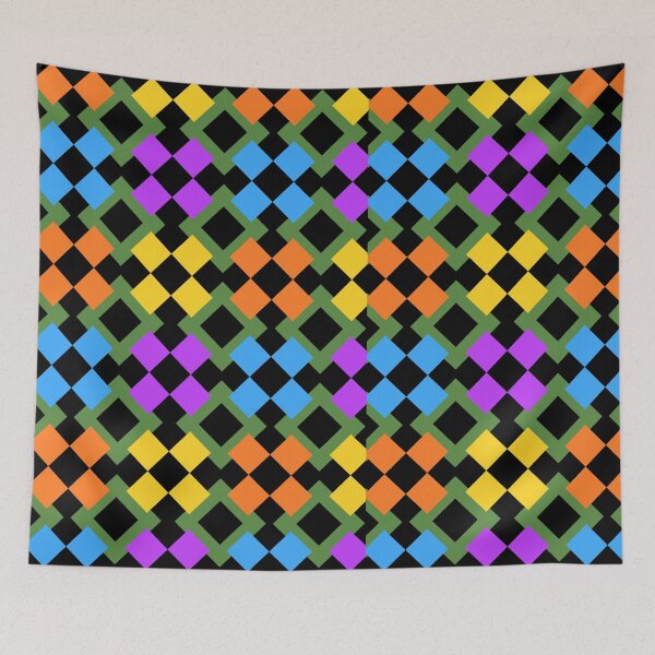 Item preview, Bold Multi Color Diamond Grid Pattern designed and sold by creativerooney.